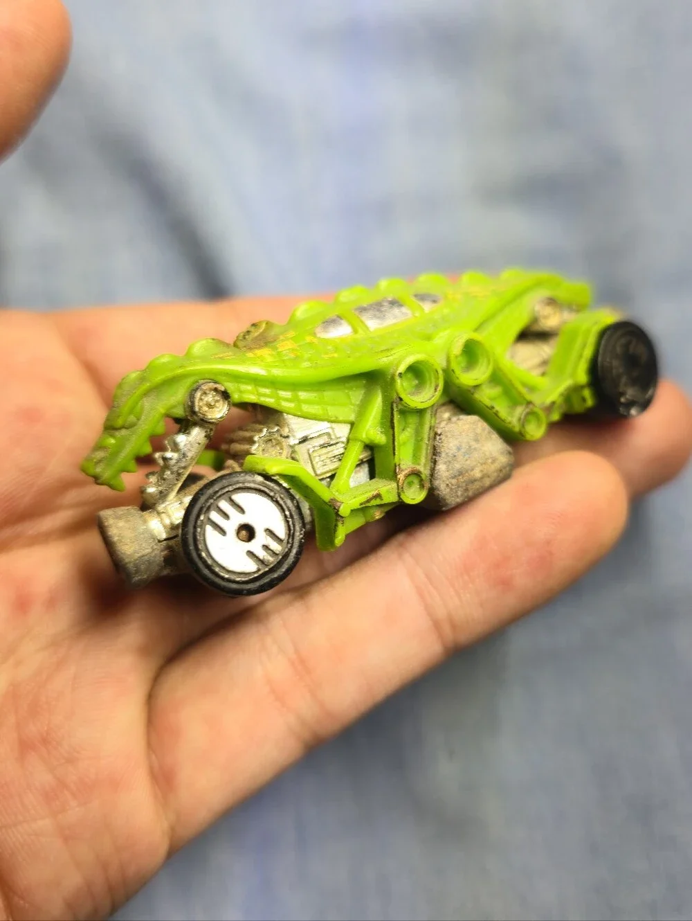 Vintage 1985 Mattel HOT WHEELS Die Cast Green Speed Demon Double Dragon